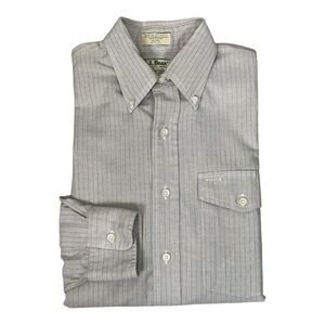 L.L. Bean Men's Tan Striped Shirt 15 1/2” 33